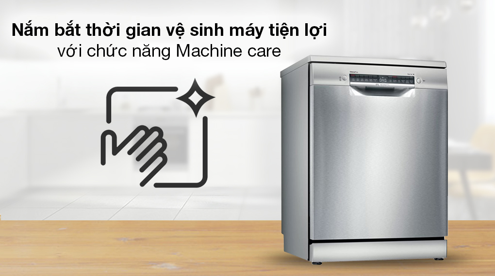 Máy rửa chén độc lập Bosch SMS4IVI01P - Chức năng Machine care tự động nhắc bạn làm sạch máy sau mỗi 30 lần rửa Máy rửa chén độc lập Bosch SMS4IVI01P - Chức năng Machine care tự động nhắc bạn làm sạch máy sau mỗi 30 lần rửa