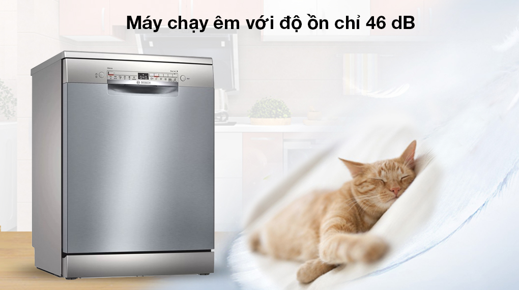 Máy rửa chén độc lập Bosch SMS2HAI12E - Chạy êm ái, hạn chế tiếng ồn Máy rửa chén độc lập Bosch SMS2HAI12E - Chạy êm ái, hạn chế tiếng ồn