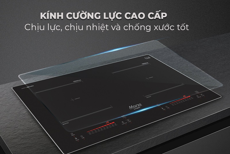 1. Mặt kính cao cấp, chịu lực chịu nhiệt tốt.