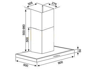 Máy hút mùi Kocher K-225C 90 nhập khẩu Malaysia