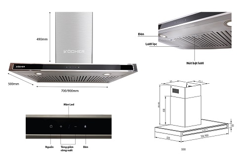 Máy hút mùi Kocher K-225D-70