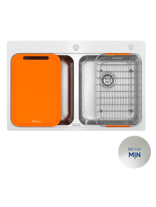 Chậu rửa bát 2 hố cân Konox R50 Tari 7851TD